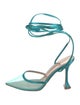 BRITT NETTA Satin Mesh Accents T-Strap Pumps