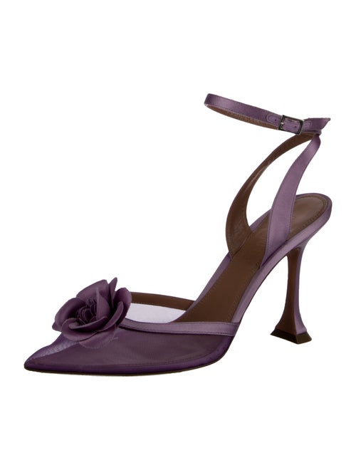 BRITT NETTA Satin Mesh Accents D'Orsay Pumps