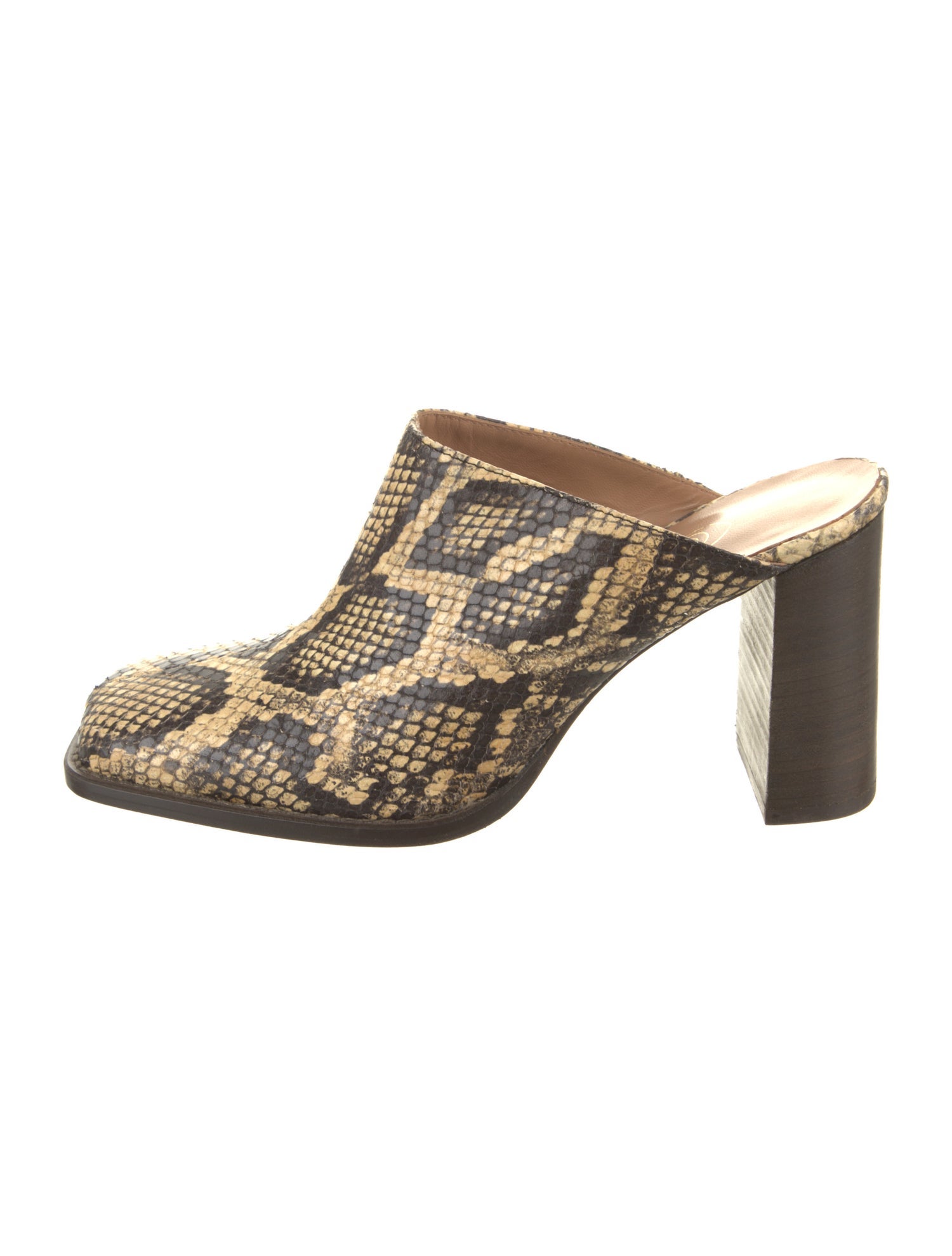 Brother Vellies Embossed Leather Animal Print Mules