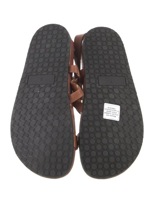 Brother Vellies Leather Faux Fur Trim Slingback Sandals