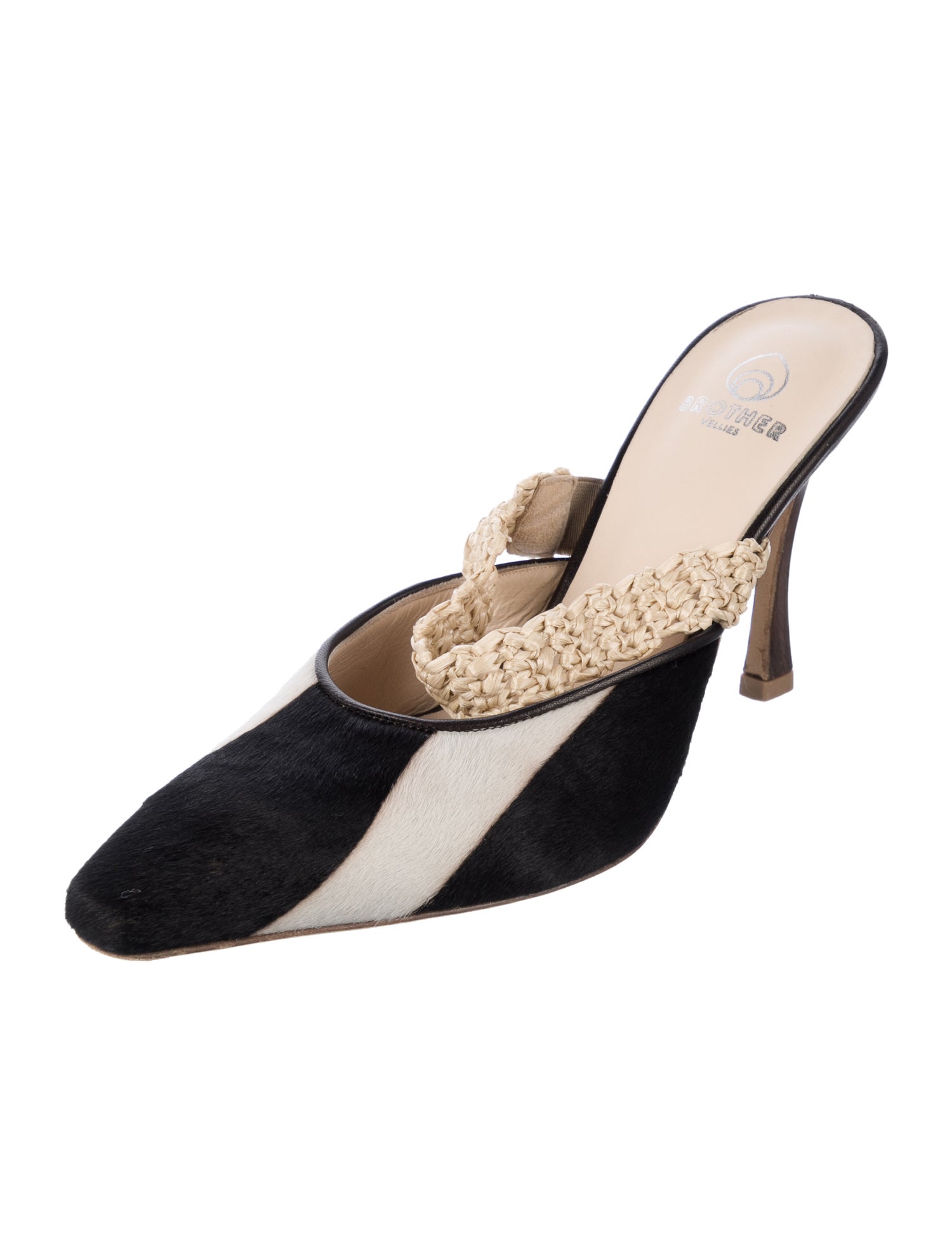 Brother Vellies Ponyhair Colorblock Pattern Mules