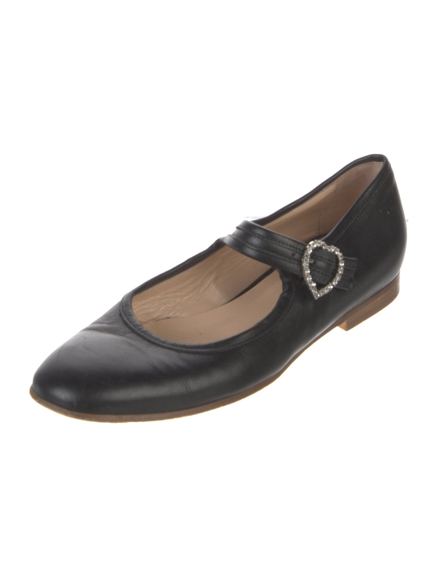 Brother Vellies Leather Crystal Embellishments Mary Jane Flats