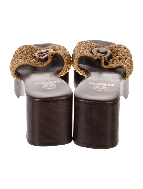 Brother Vellies Wicker Leather Trim Embellishment Slides