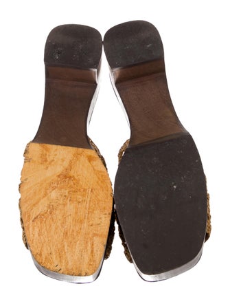 Brother Vellies Wicker Leather Trim Embellishment Slides