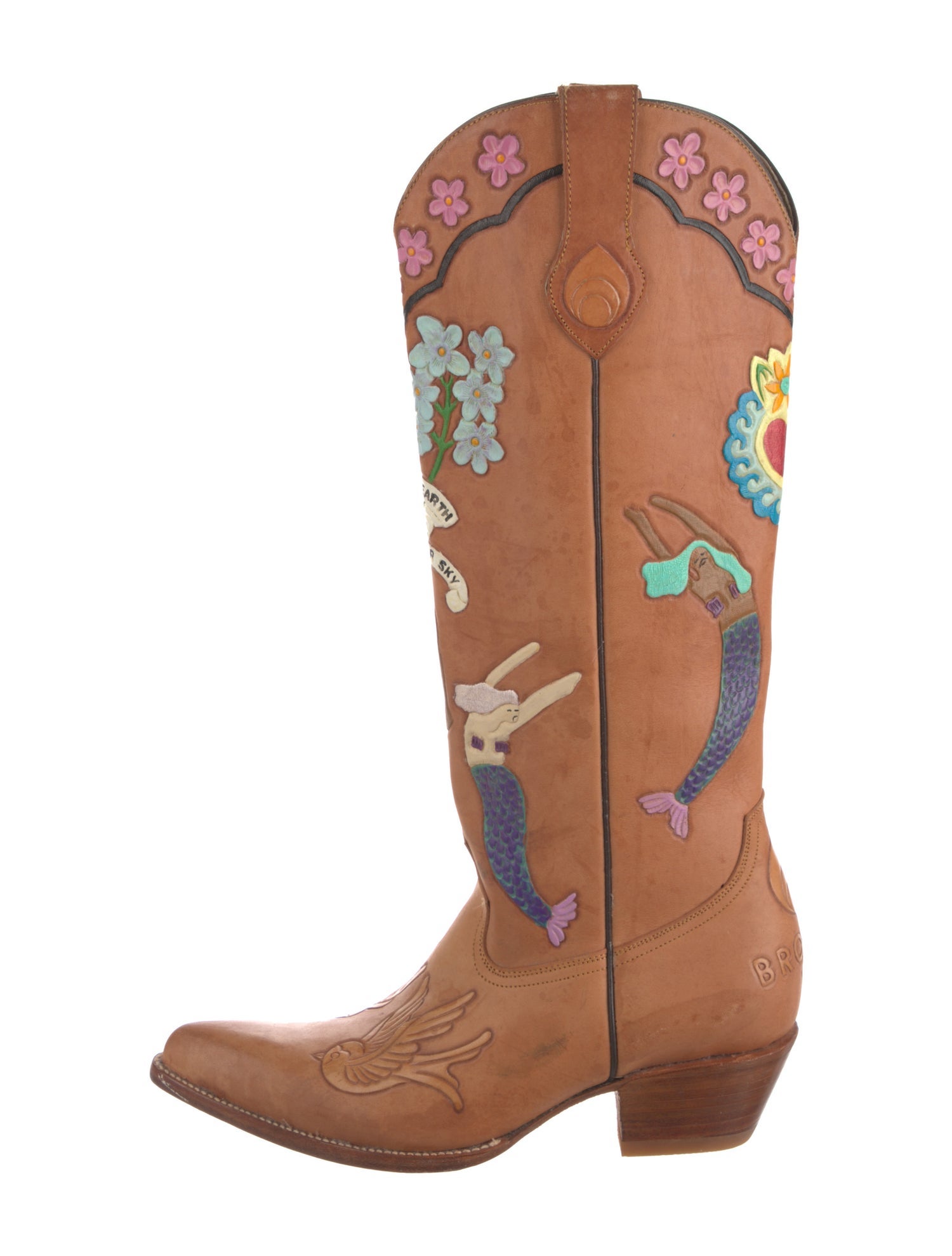 Brother Vellies Leather Graphic Print Western Boots