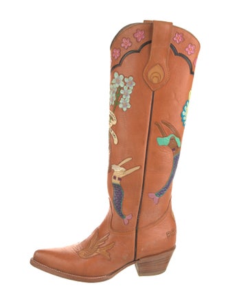 Brother Vellies Leather Patterned Riding Boots