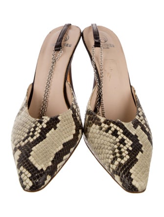 Brother Vellies Leather Animal Print Slingback Pumps