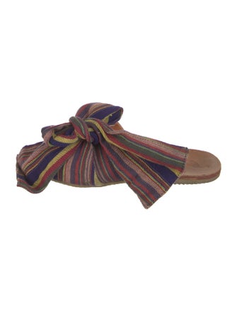 Brother Vellies Canvas Striped Slides