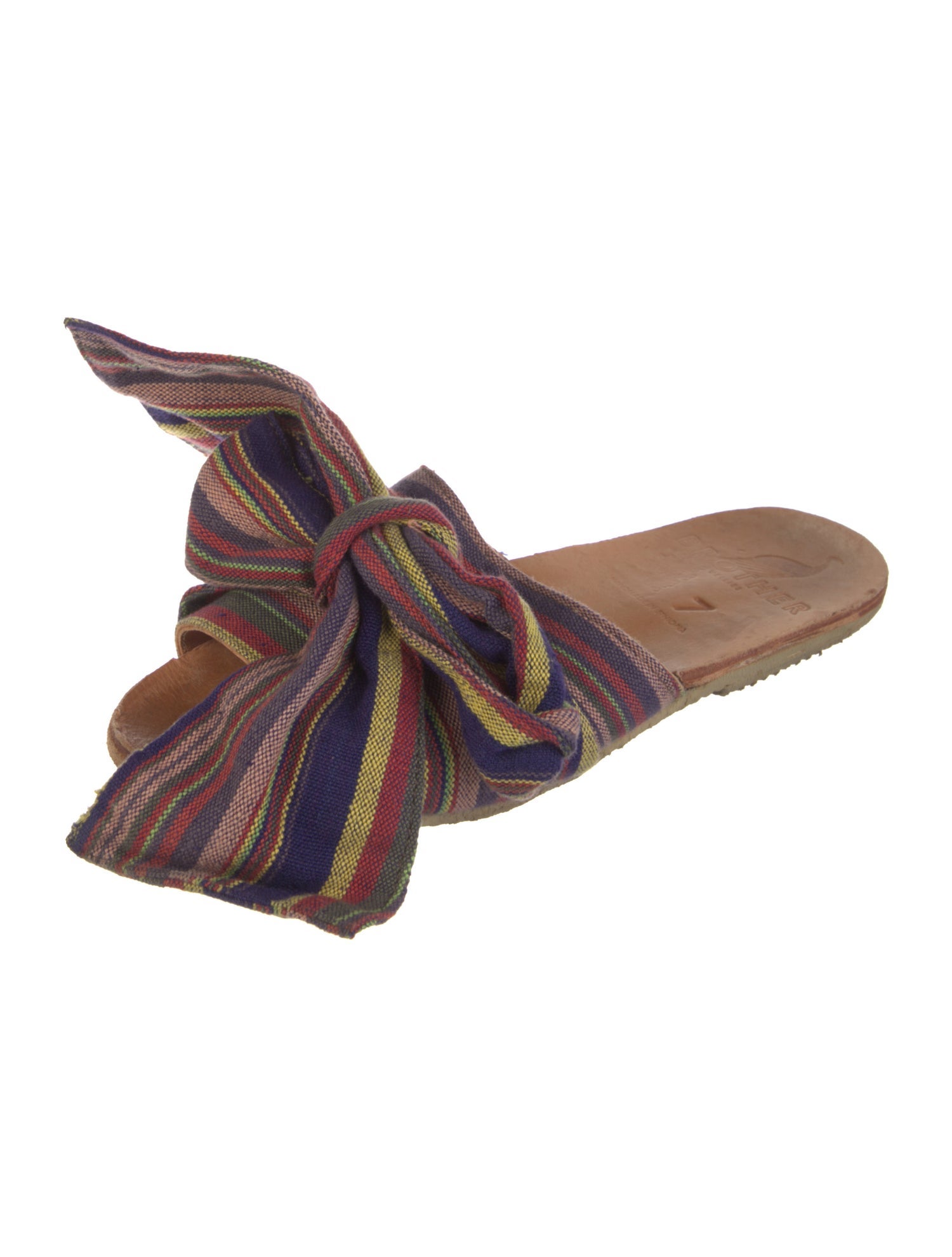 Brother Vellies Canvas Striped Slides