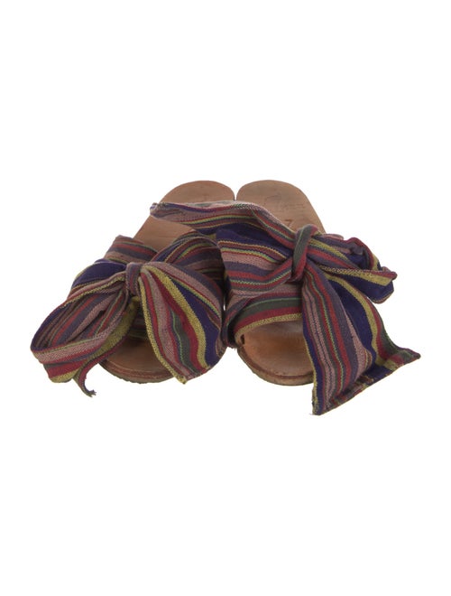 Brother Vellies Canvas Striped Slides