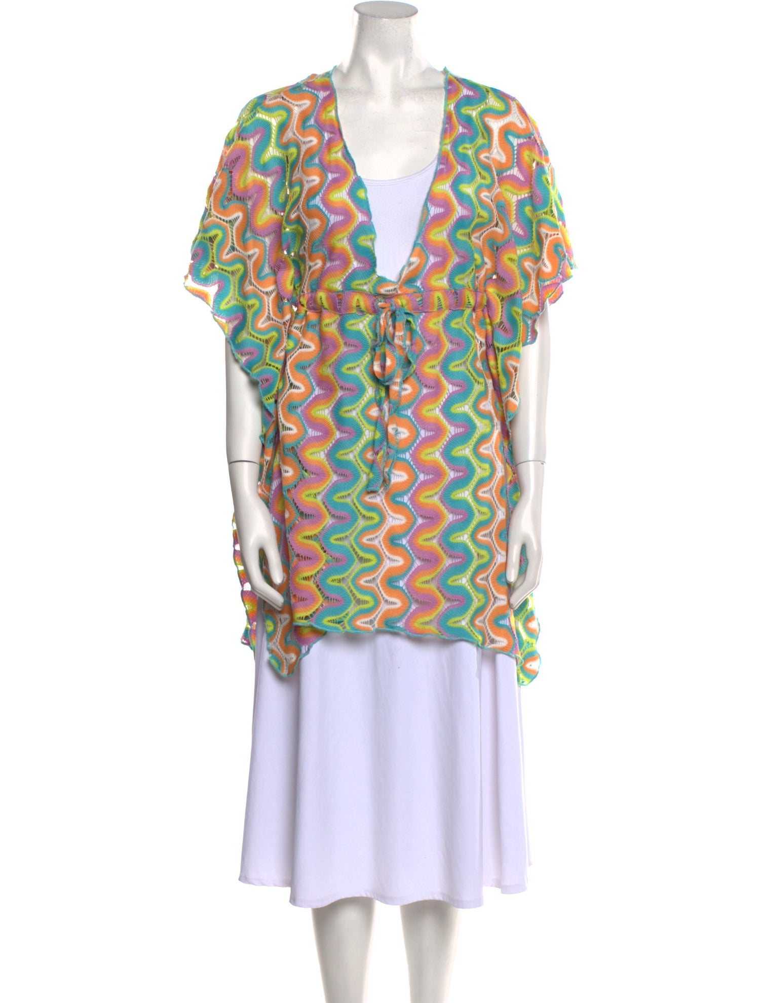 Becca by Rebecca Virtue Striped Plunge Neckline Sweater