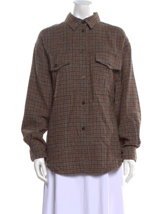 Barena Venezia Wool Long Sleeve Button-Up Top