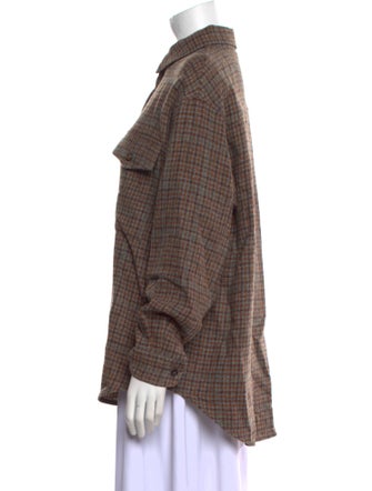 Barena Venezia Wool Long Sleeve Button-Up Top