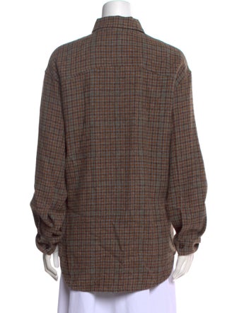 Barena Venezia Wool Long Sleeve Button-Up Top