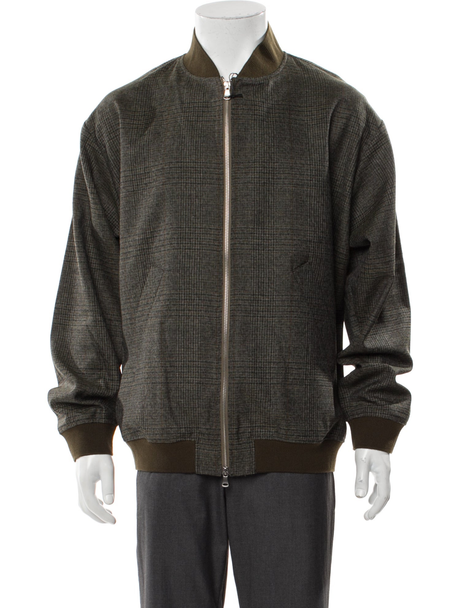 Barena Venezia Virgin Wool Plaid Print Bomber Jacket w/ Tags