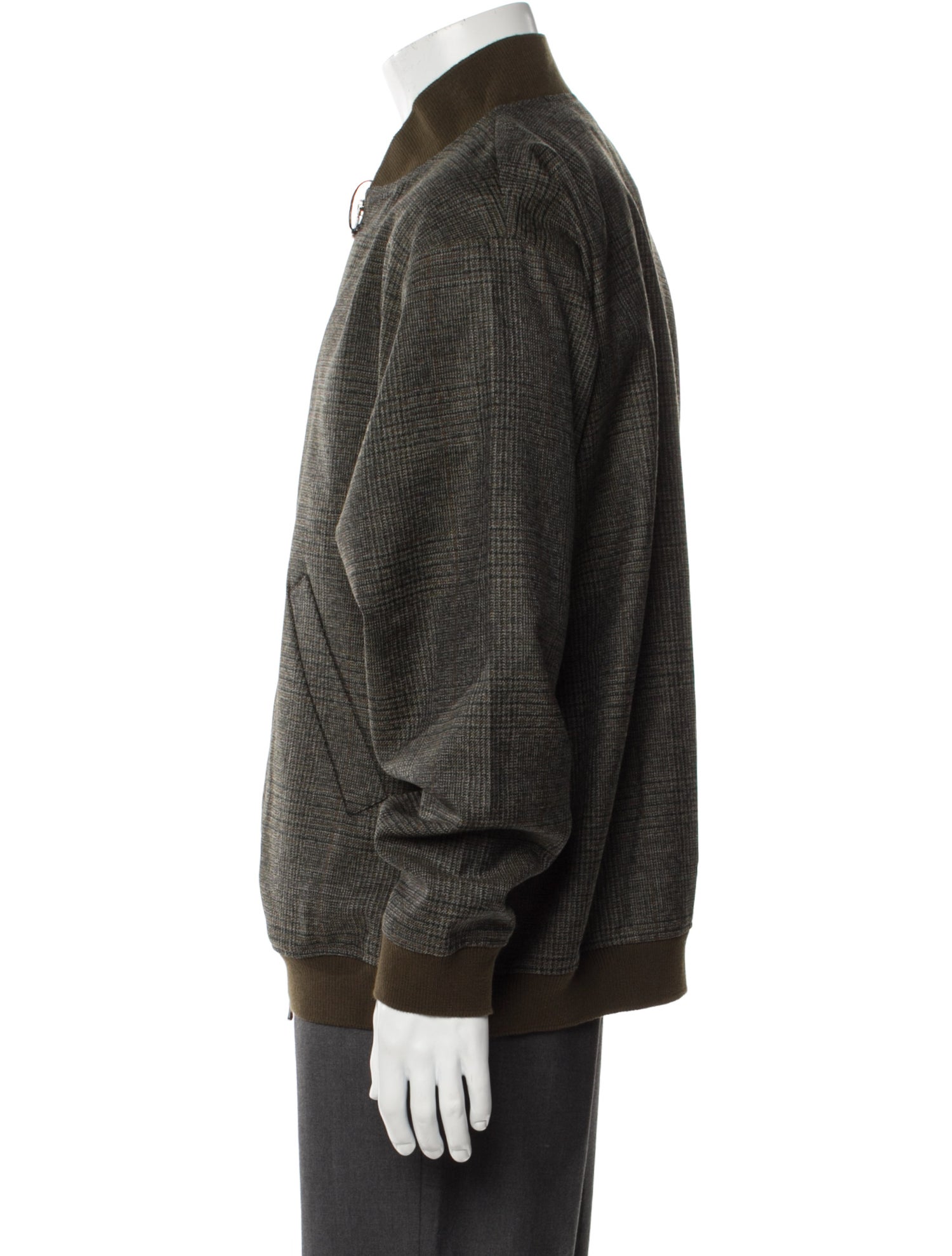 Barena Venezia Virgin Wool Plaid Print Bomber Jacket w/ Tags