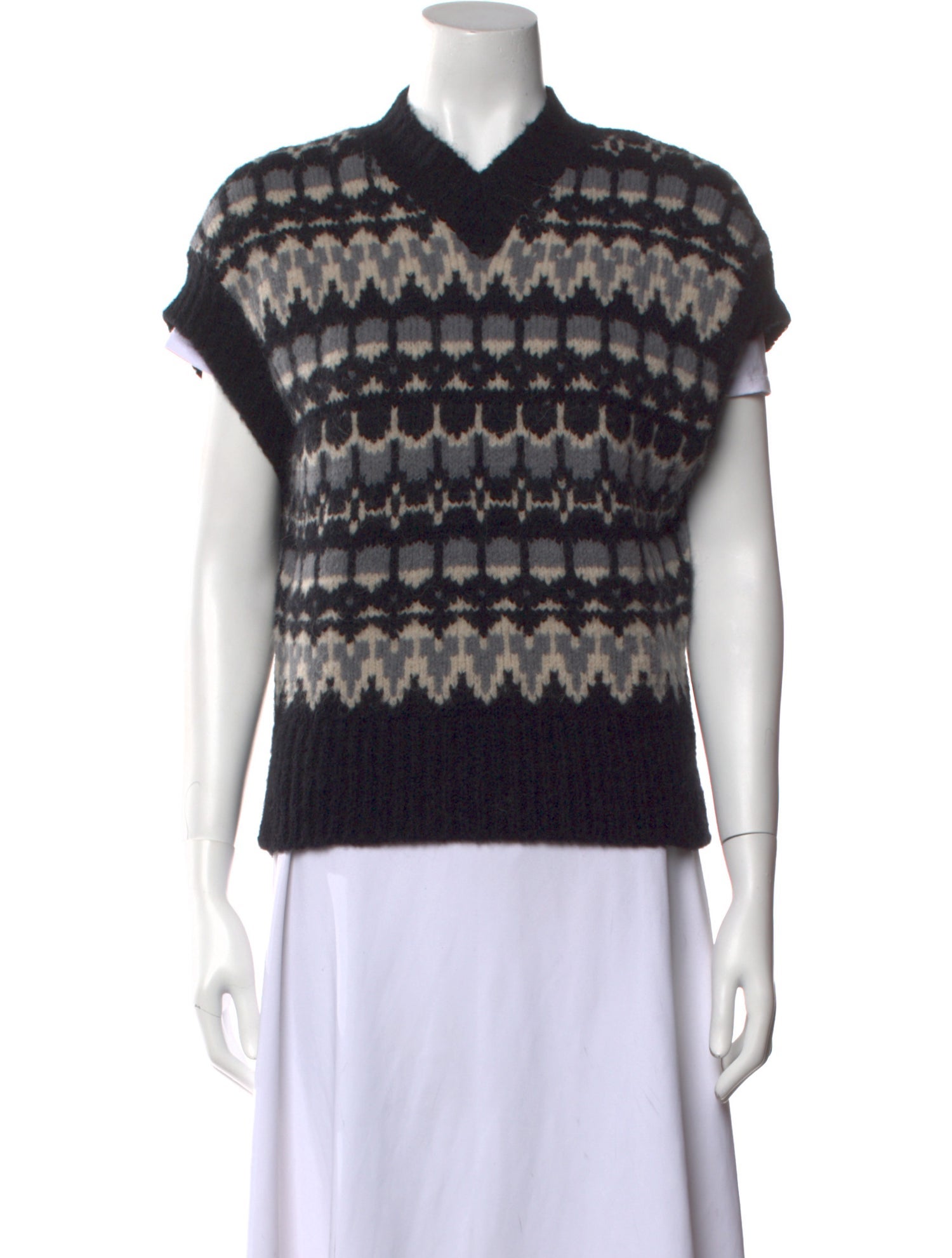 Barena Venezia Printed V-Neck Sweater