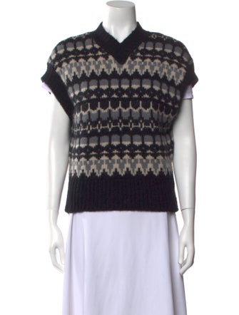 Barena Venezia Printed V-Neck Sweater