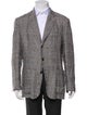 Barena Venezia Linen Plaid Print Moto Jacket