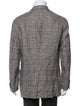 Barena Venezia Linen Plaid Print Moto Jacket