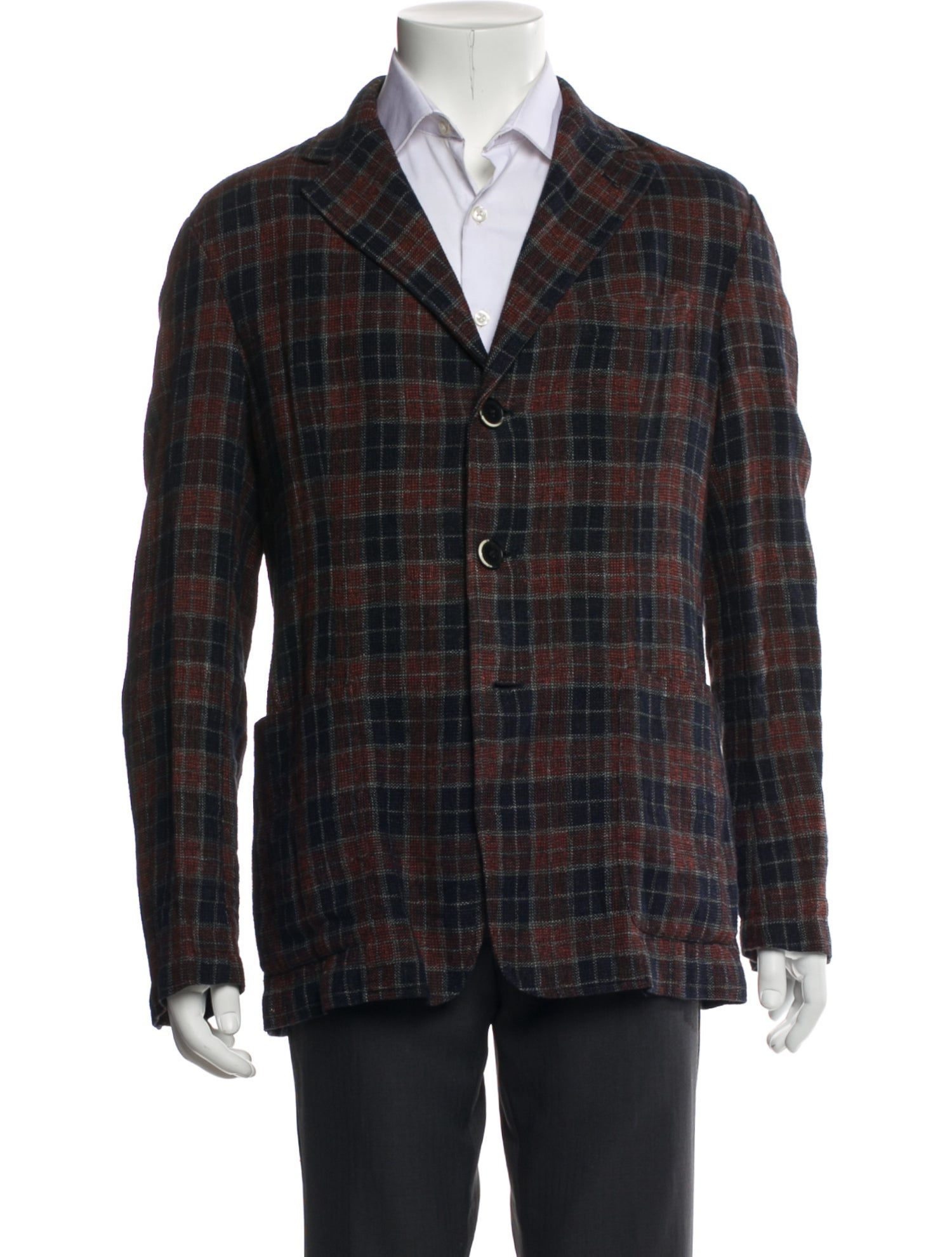 Barena Venezia Plaid Print Peacoat