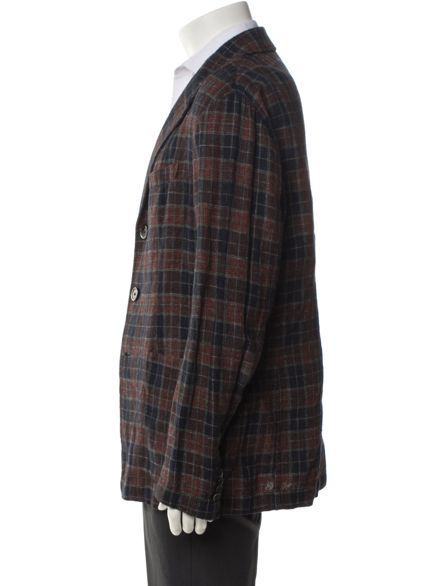 Barena Venezia Plaid Print Peacoat