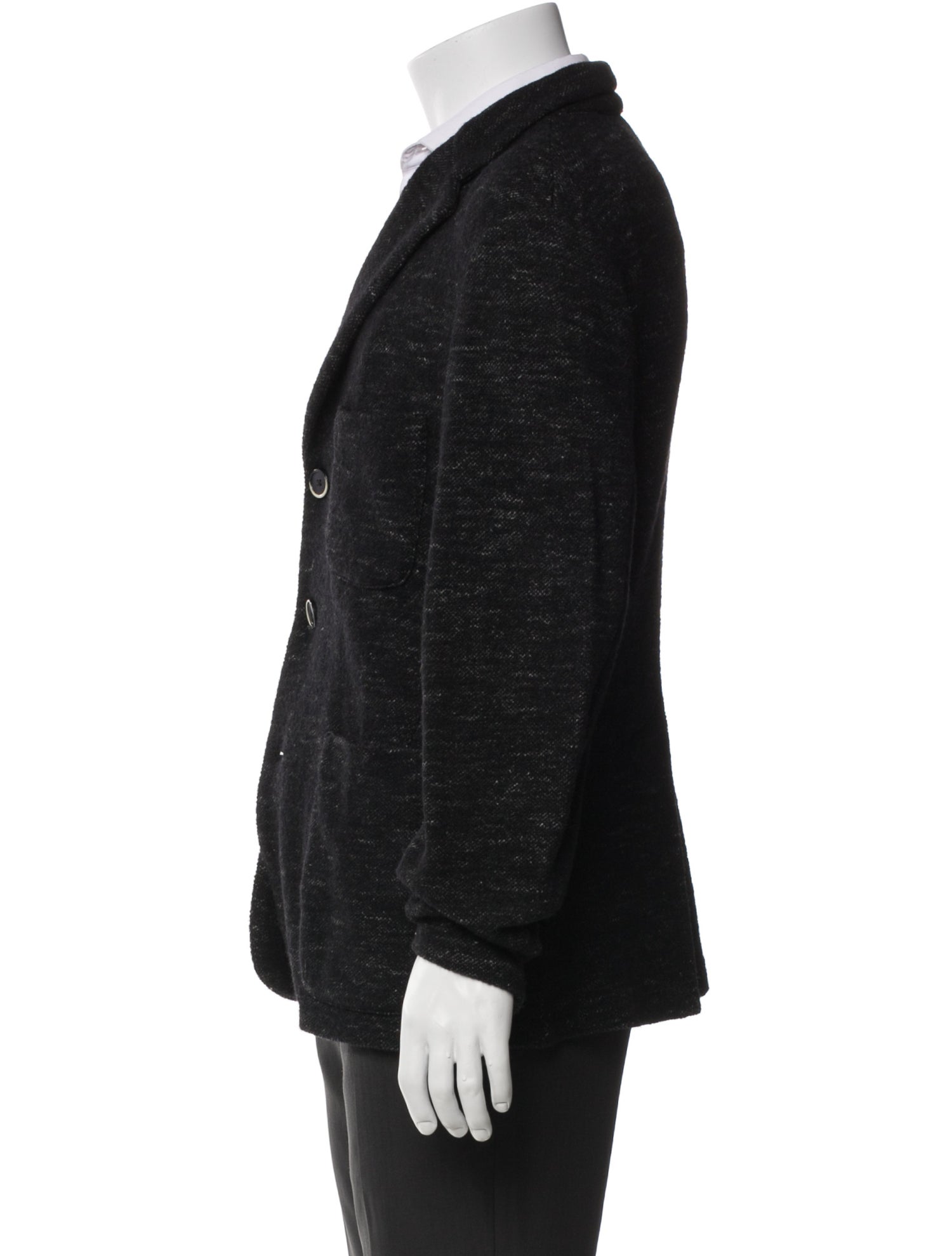 Barena Venezia Wool Tweed Pattern Peacoat