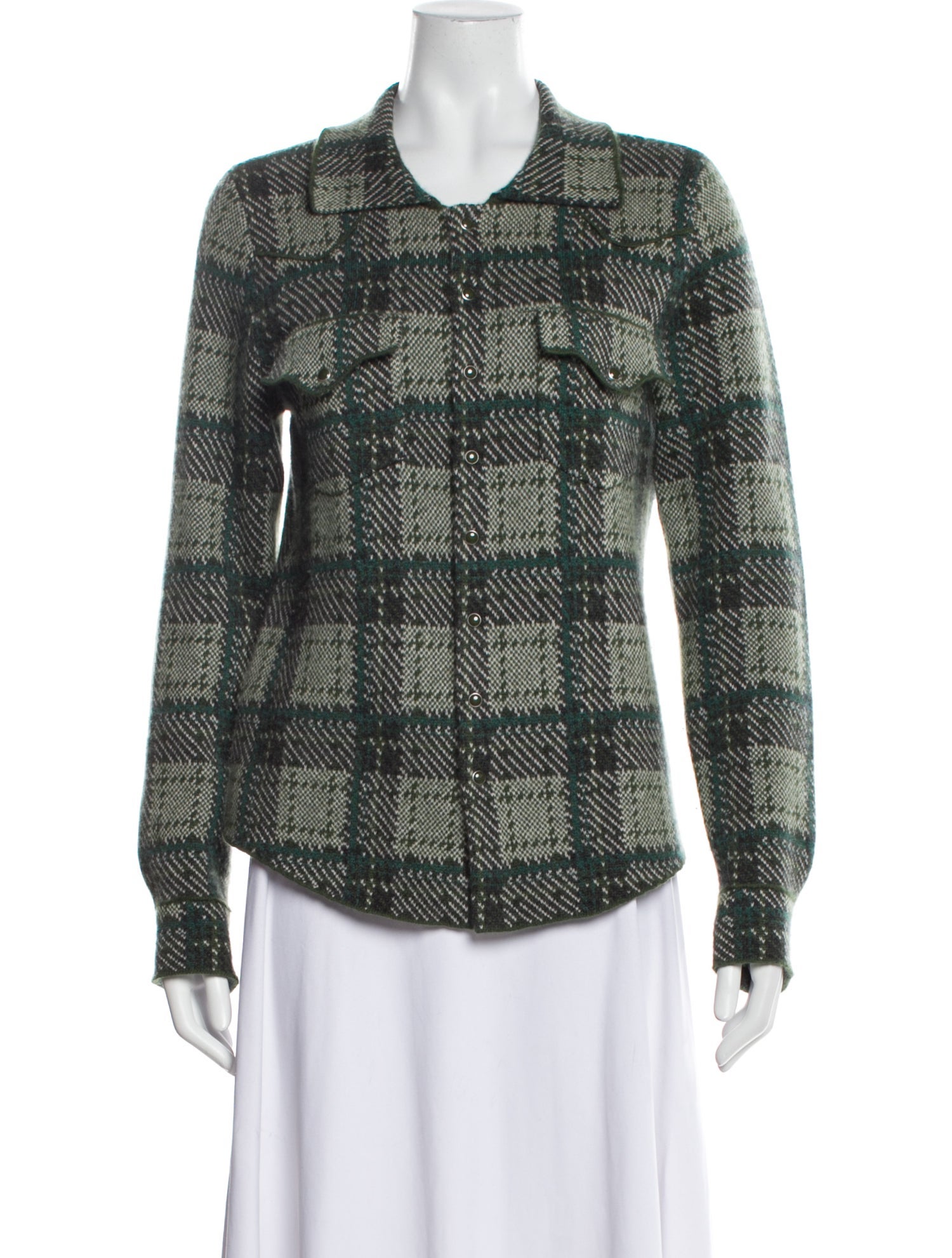 Brazeau Tricot Cashmere Plaid Print Sweater