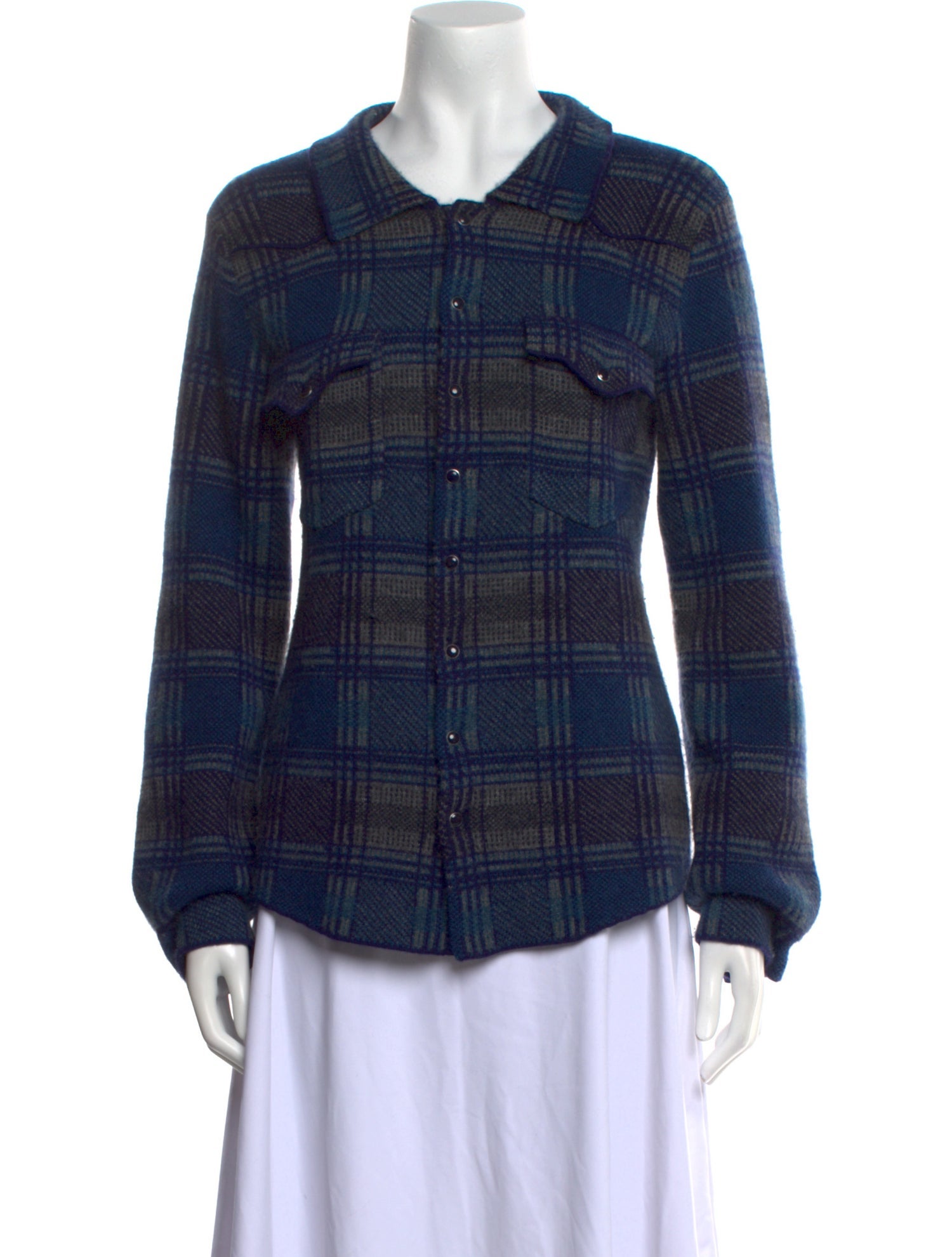 Brazeau Tricot Cashmere Plaid Print Sweater