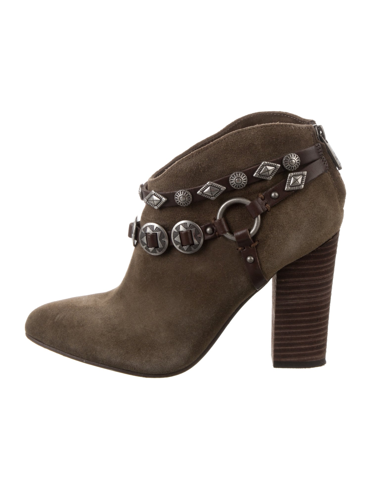 Belle by Sigerson Morrison Suede Studded Accents Boots