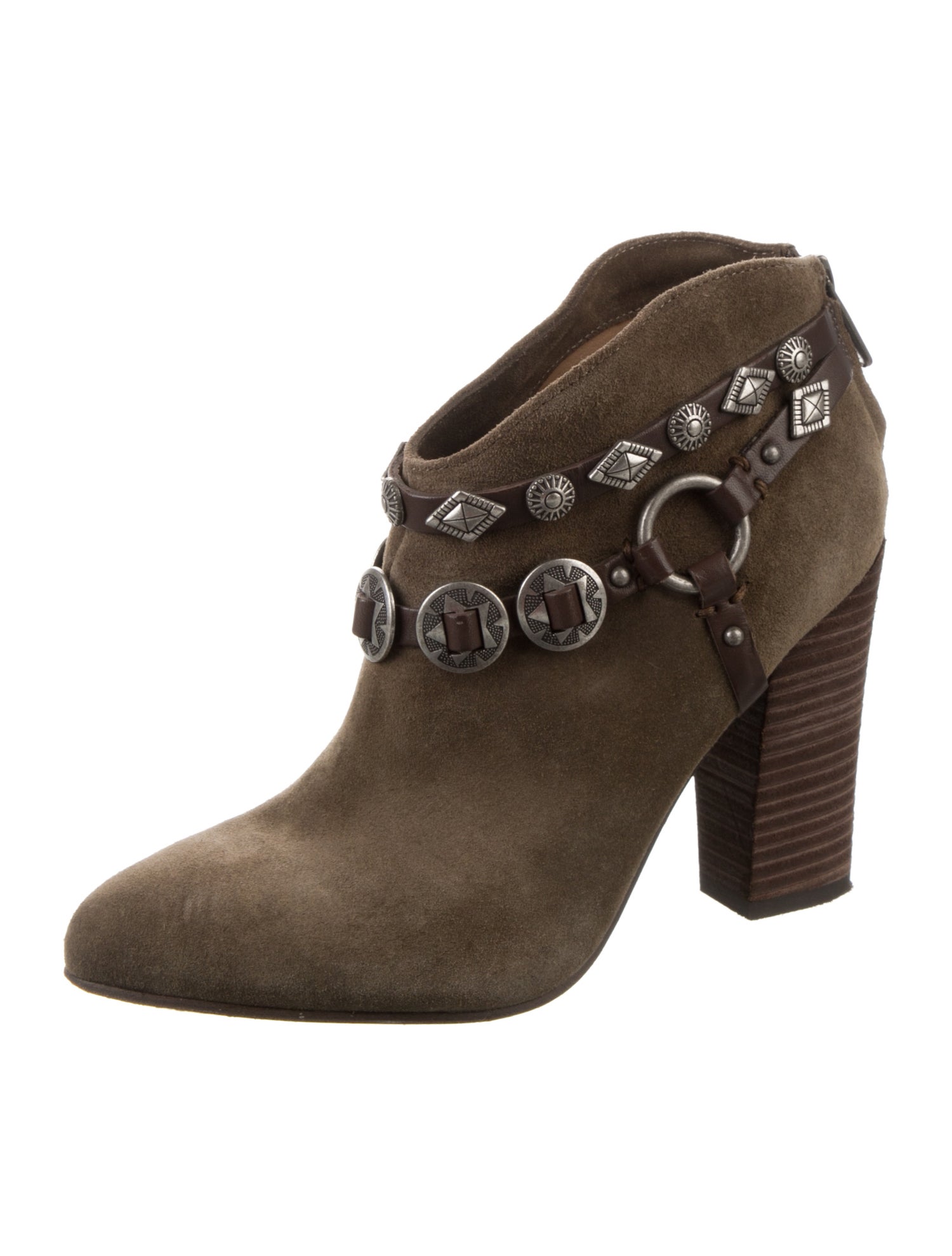 Belle by Sigerson Morrison Suede Studded Accents Boots