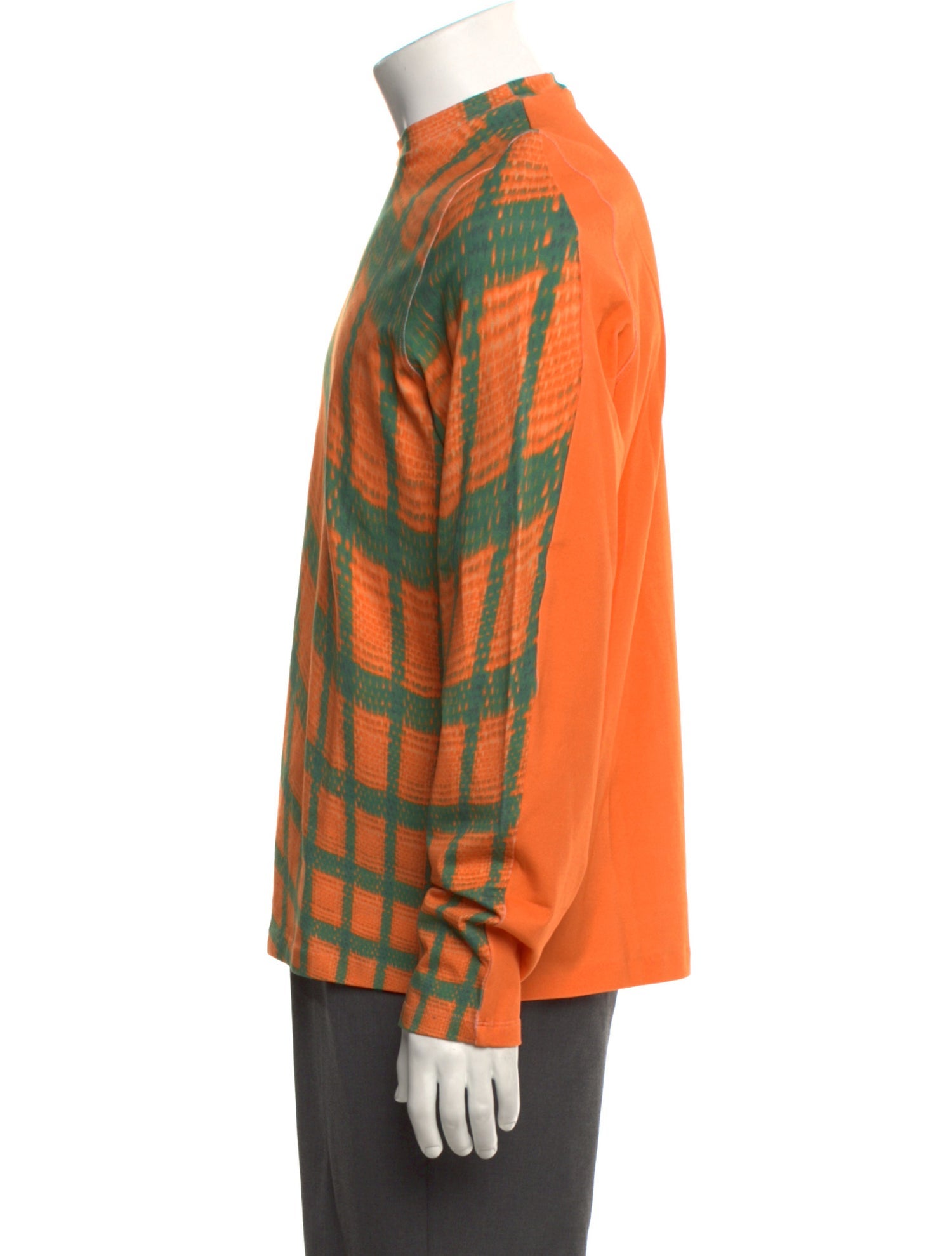 Bianca Saunders Plaid Print Crew Neck Henley w/ Tags