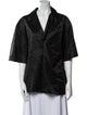 Bianca Saunders Silk Three-Quarter Sleeve Button-Up Top