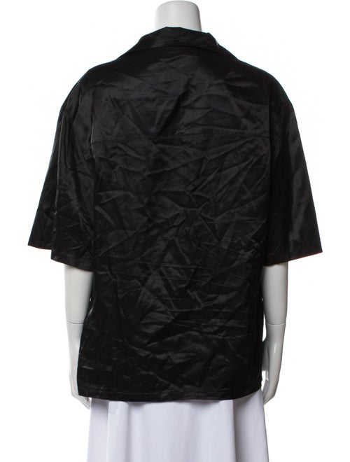 Bianca Saunders Silk Three-Quarter Sleeve Button-Up Top