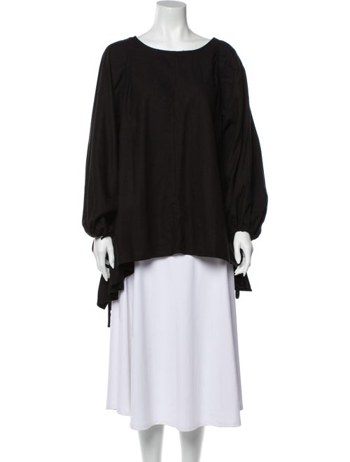 Baserange Silk Scoop Neck Blouse Black