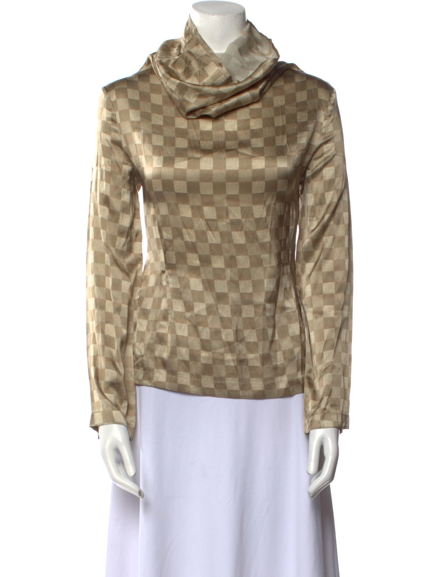 Baserange Plaid Print Cowl Neck Sweatshirt