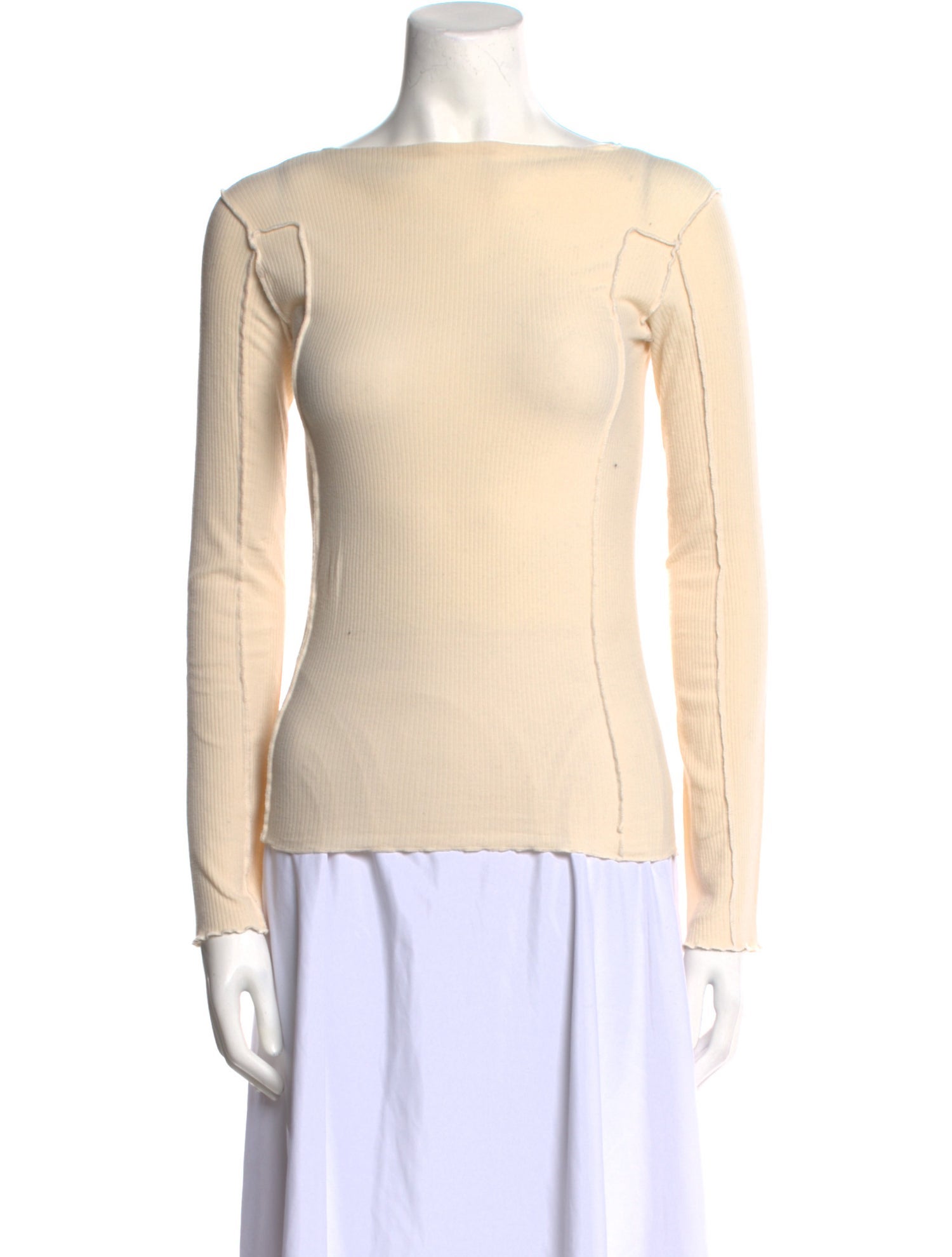 Baserange Bateau Neckline Long Sleeve Top