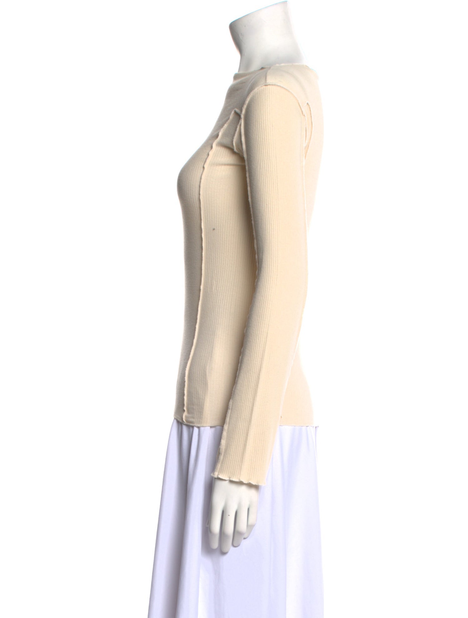Baserange Bateau Neckline Long Sleeve Top