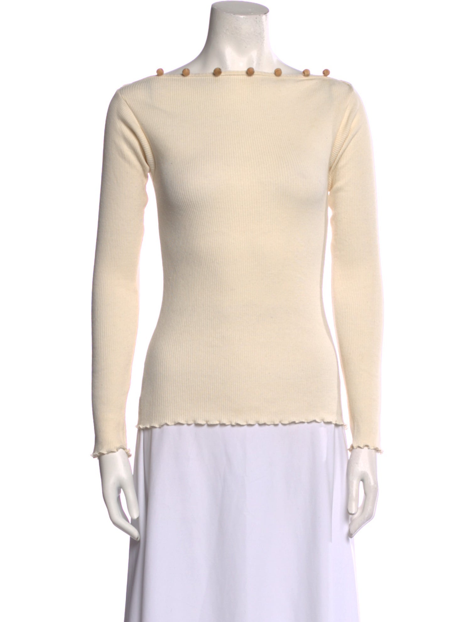 Baserange Bateau Neckline Long Sleeve Top