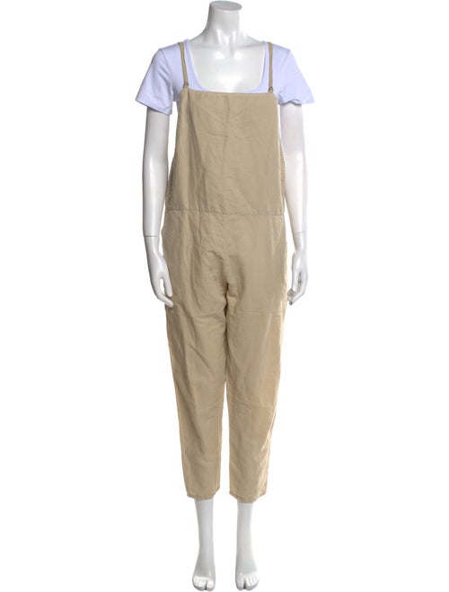 Baserange Linen Square Neckline Jumpsuit