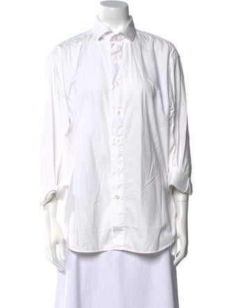 Baserange Three-Quarter Sleeve Button-Up Top