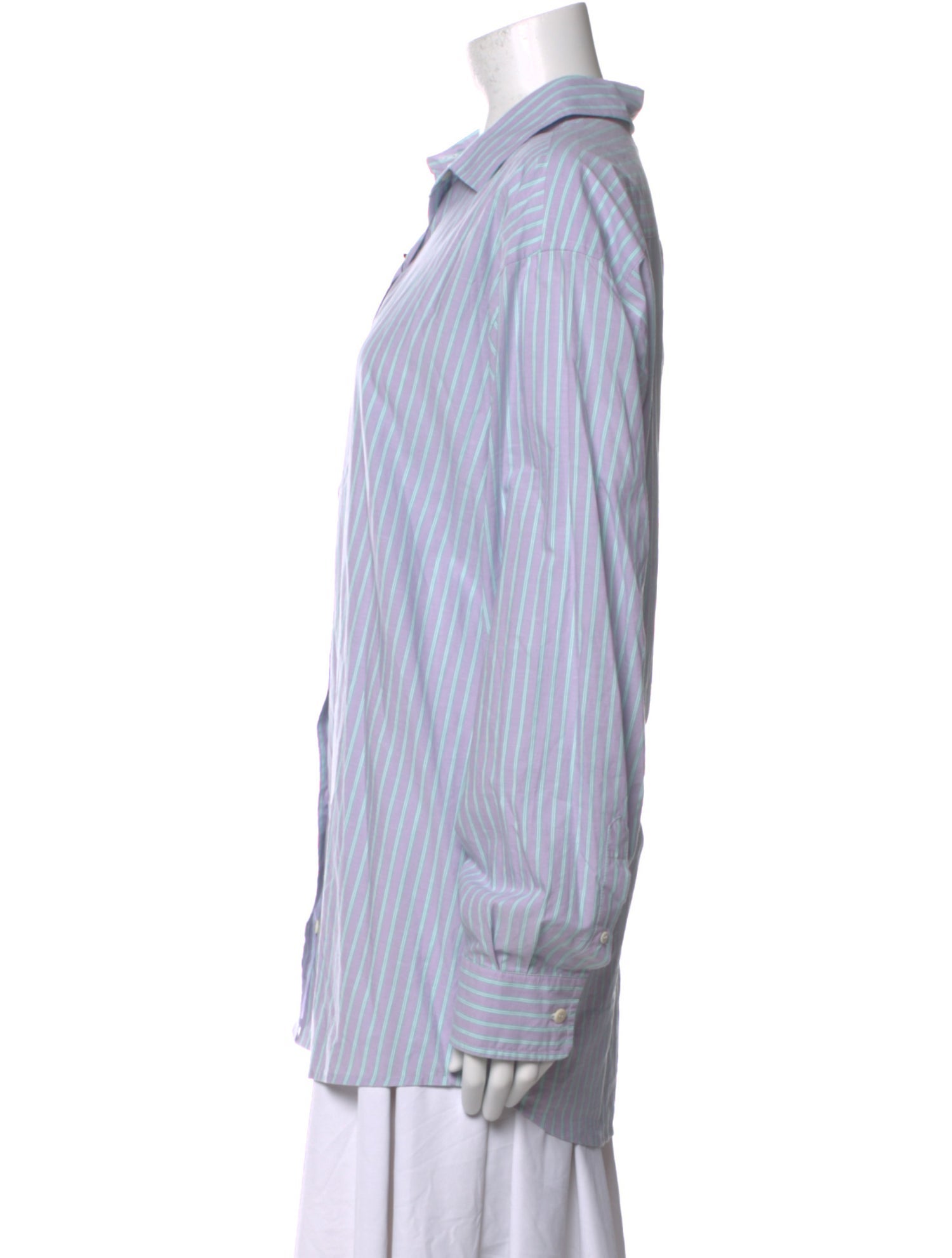 Baserange Striped Long Sleeve Button-Up Top