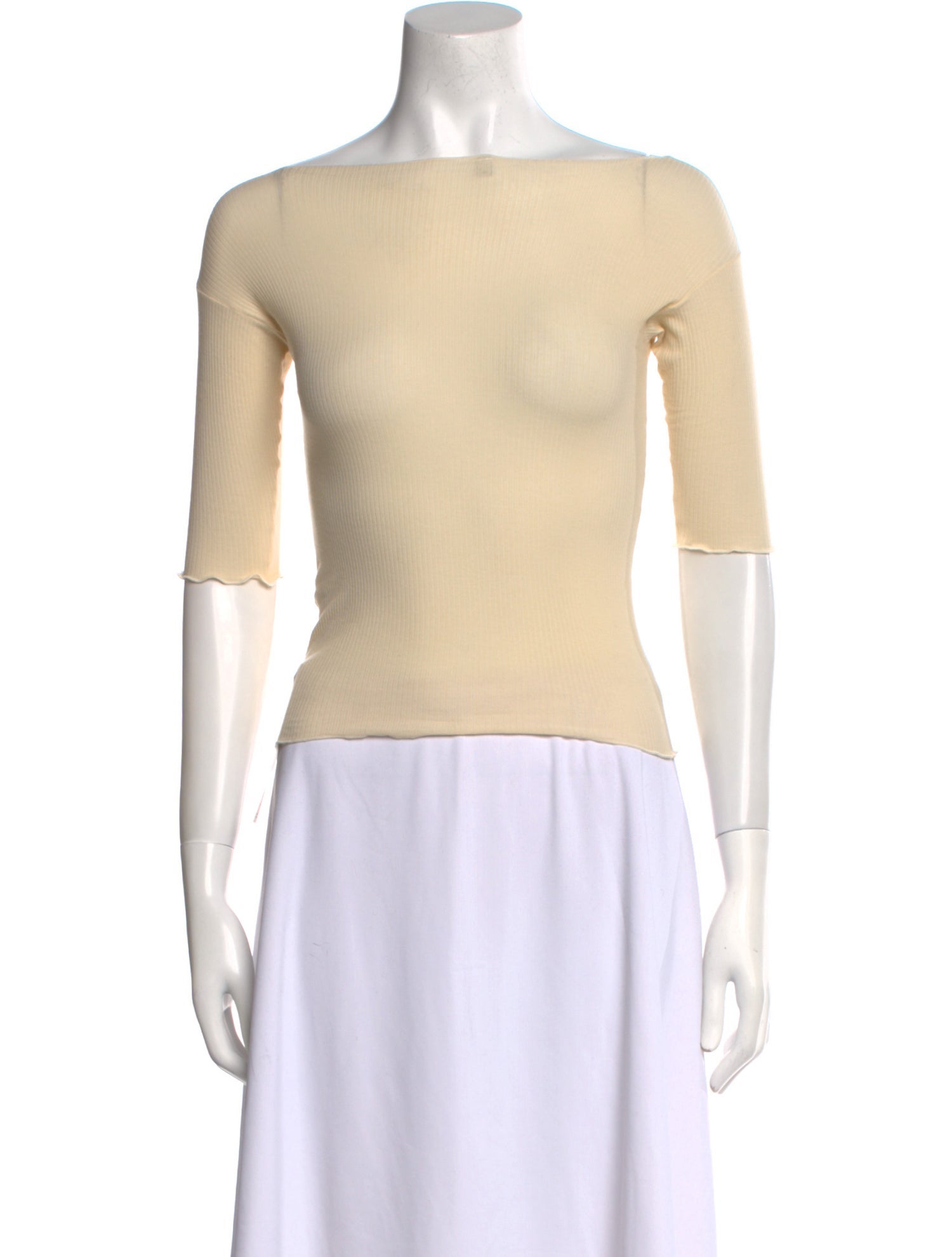 Baserange Bateau Neckline Short Sleeve Top