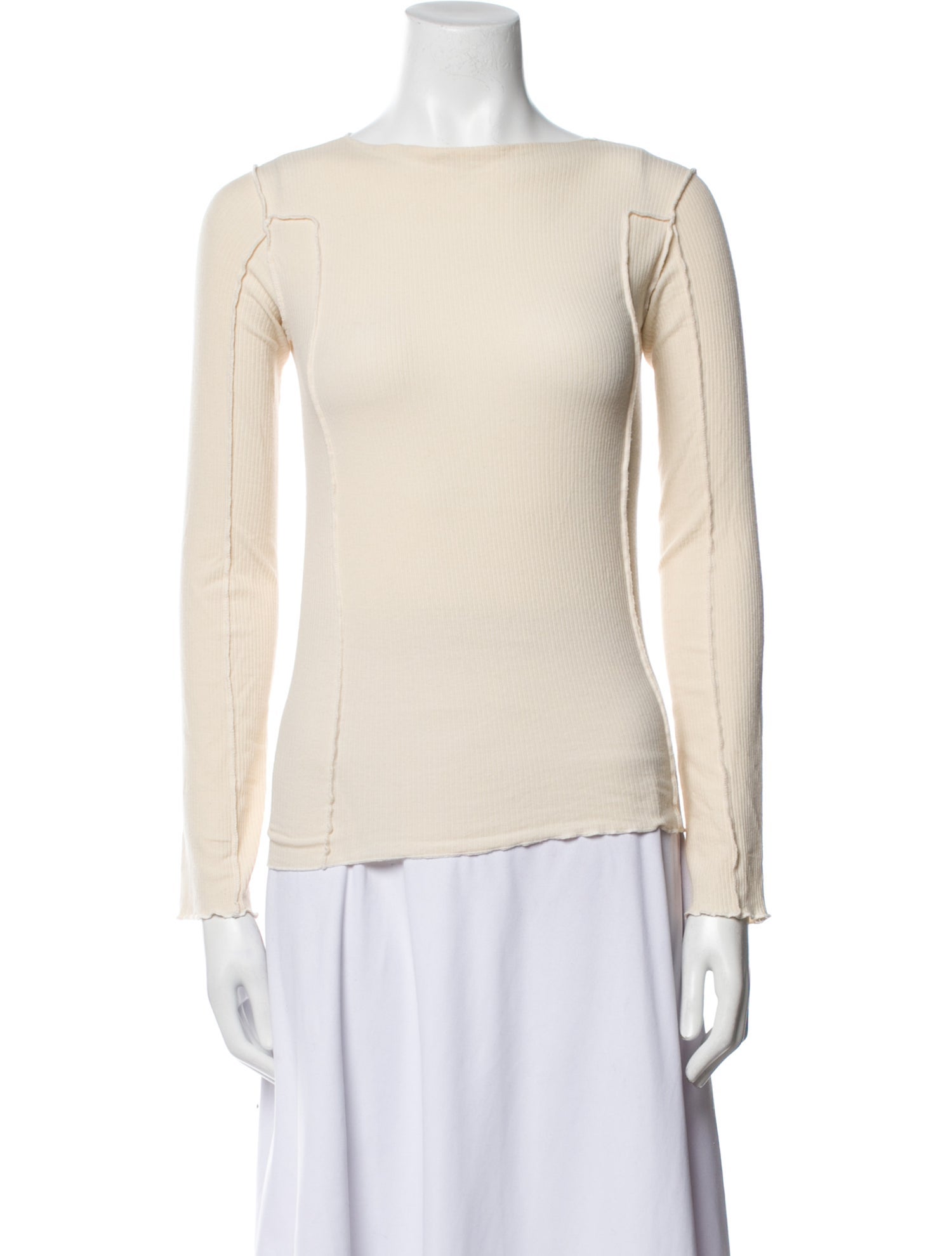 Baserange Bateau Neckline Long Sleeve Blouse