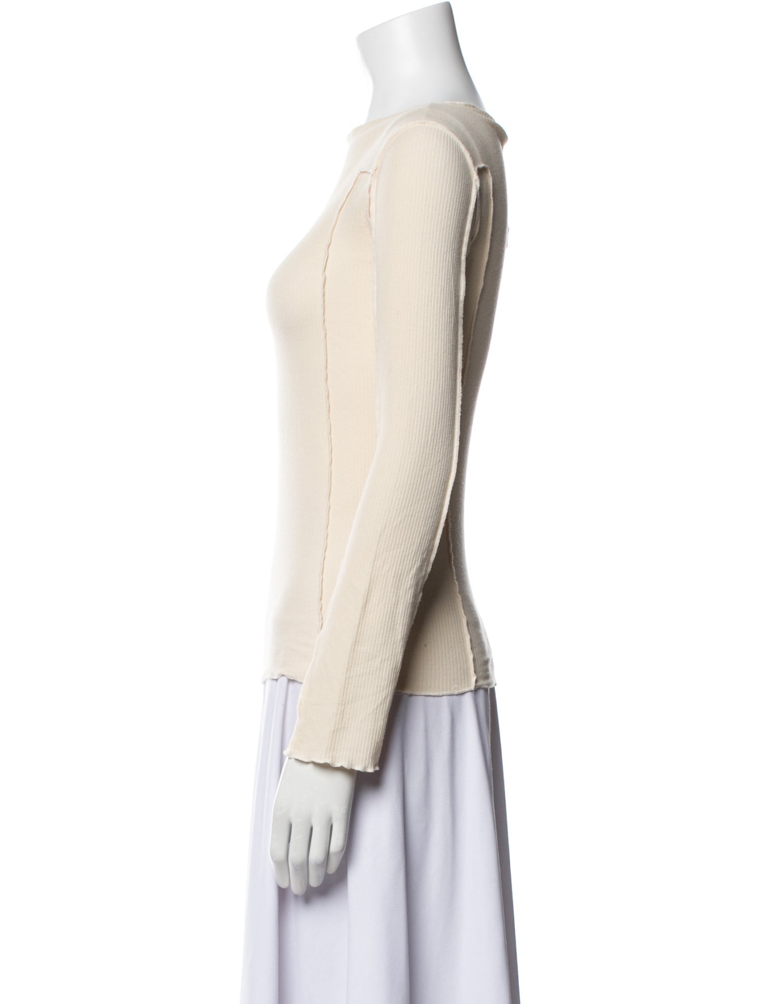 Baserange Bateau Neckline Long Sleeve Blouse