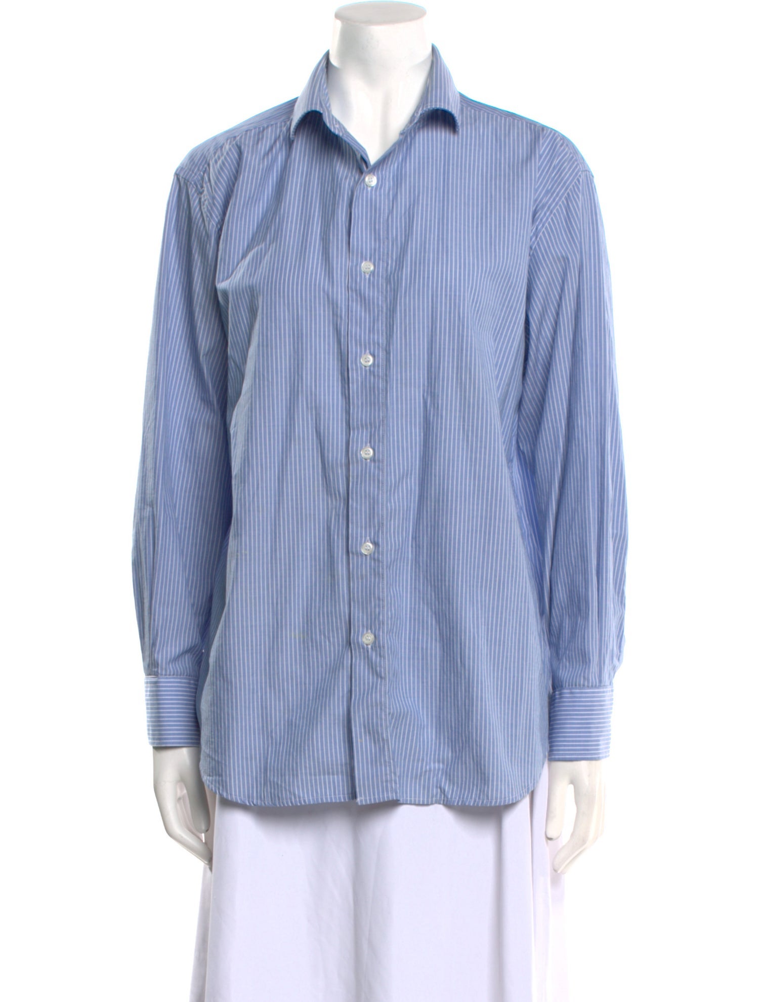 Baserange Striped Long Sleeve Button-Up Top