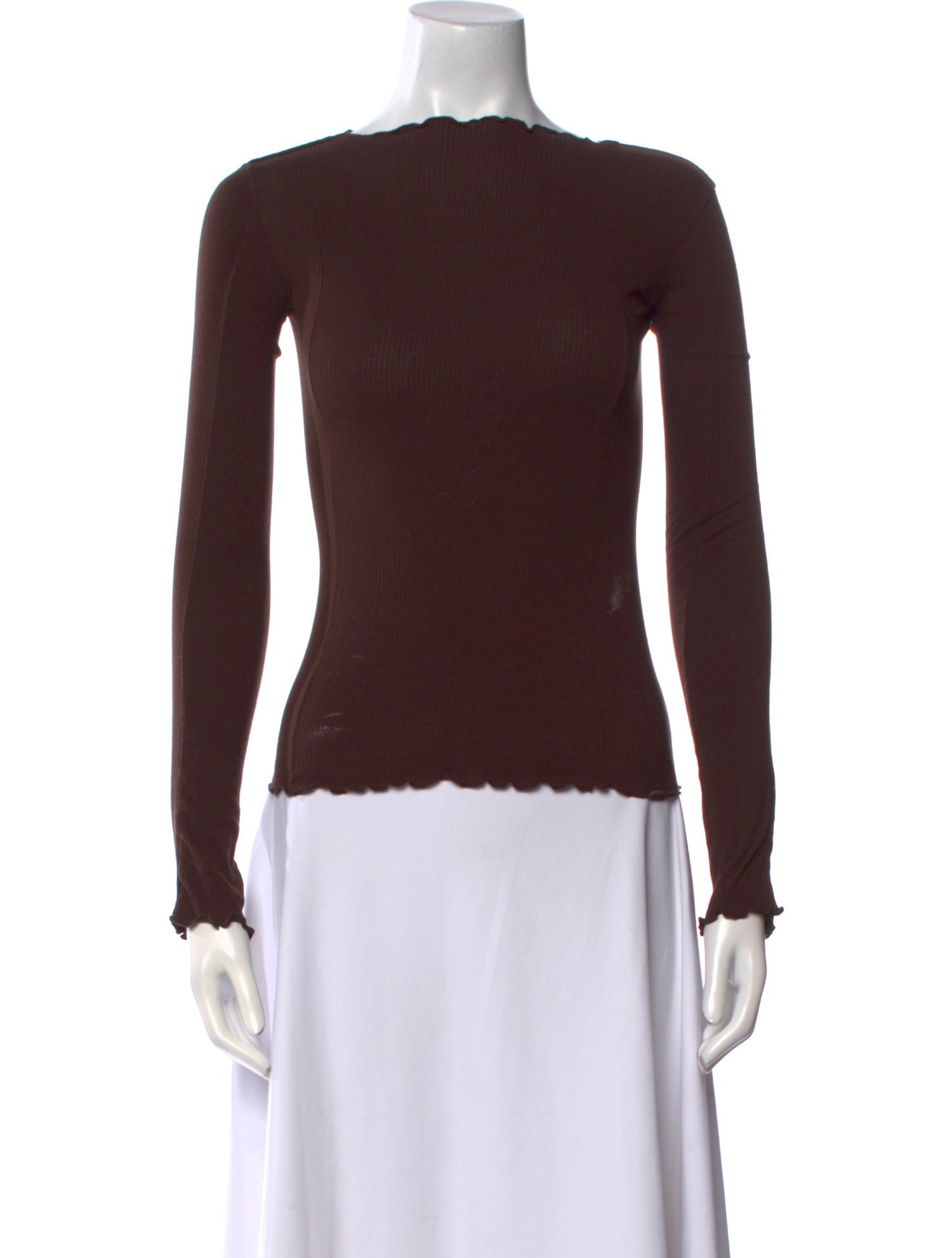 Baserange Bateau Neckline Long Sleeve Top
