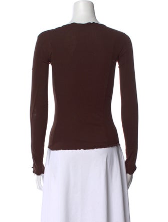 Baserange Bateau Neckline Long Sleeve Top