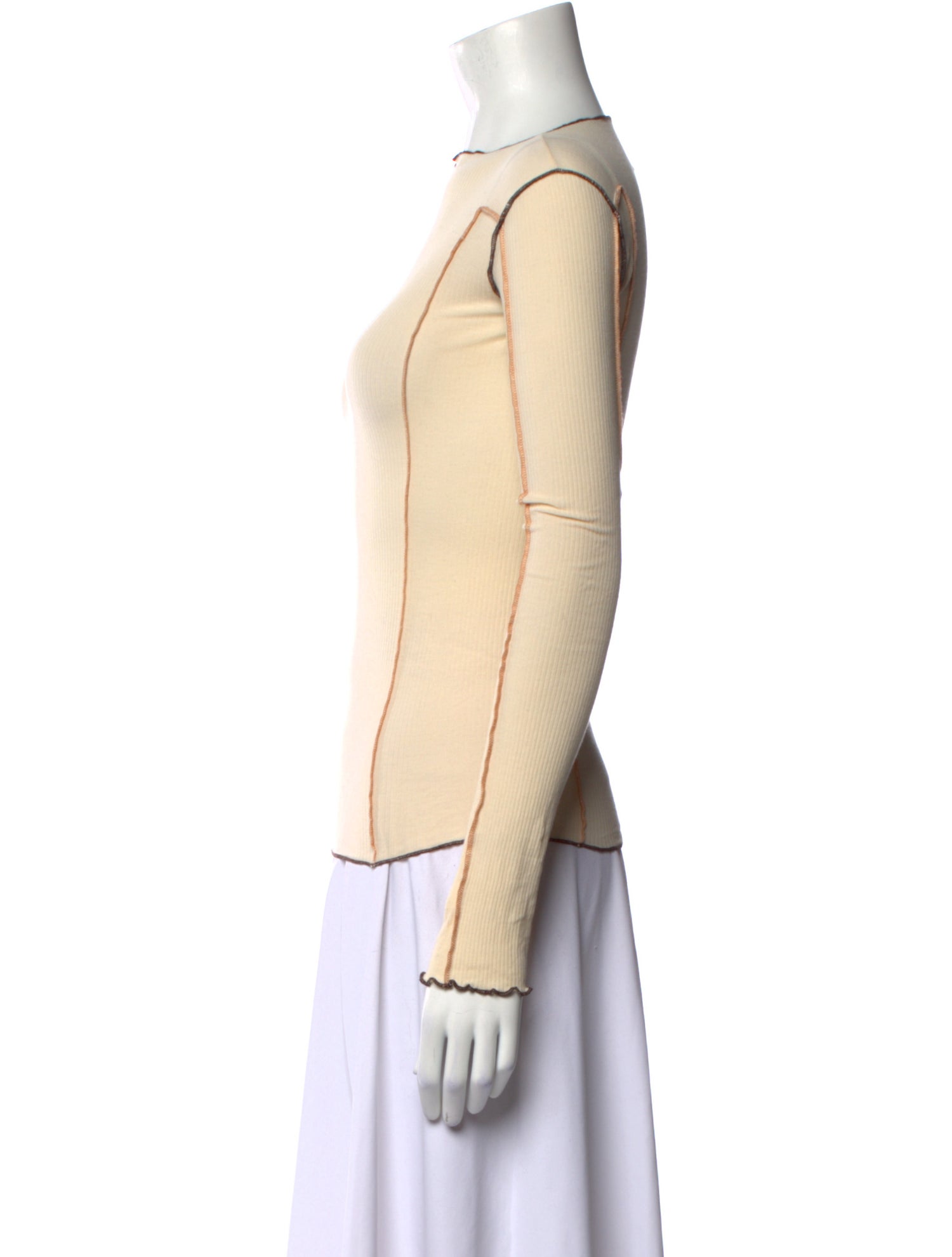 Baserange Bateau Neckline Long Sleeve Top