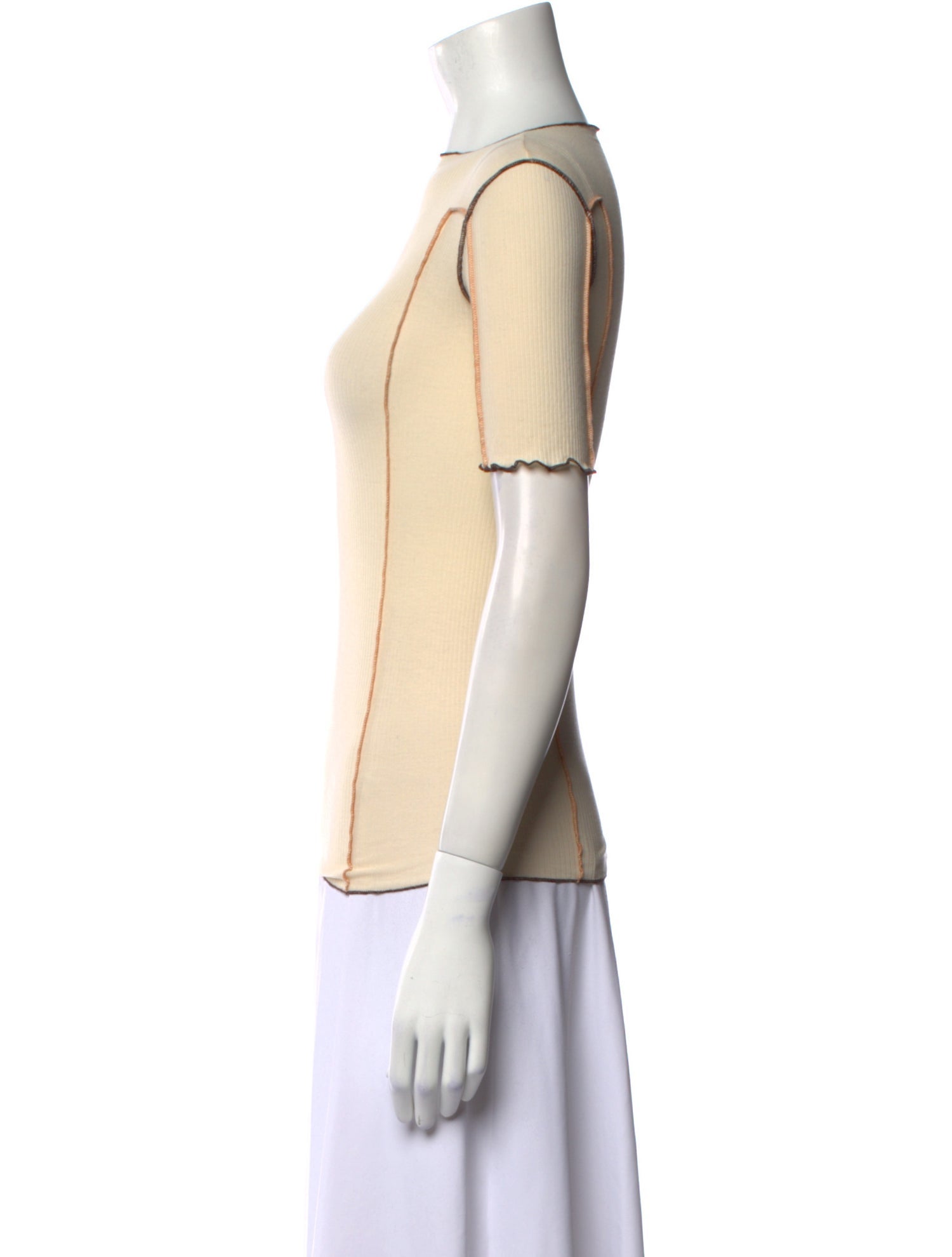 Baserange Bateau Neckline Short Sleeve Top